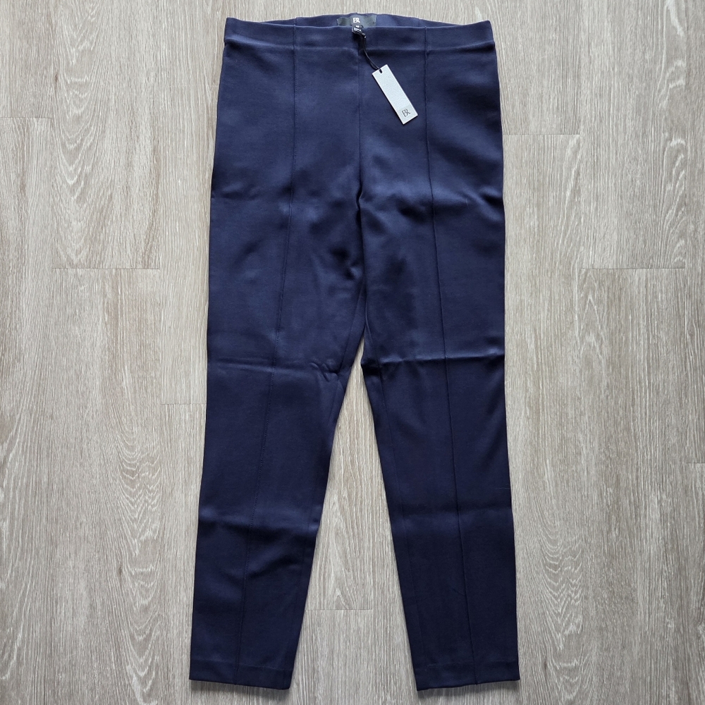 Banana Republic Navy Ponte Knit Pull On Ankle Pants Womens Size Medium